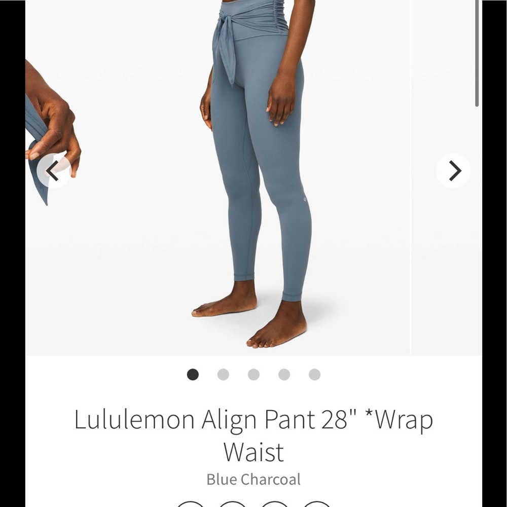 Lululemon Align Pant 28" *Wrap Waist Blue Charcoal size 8